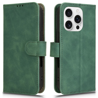 For iPhone 16 Pro Max Leather Case Skin-Feel Anti-Drop Wallet Flip Phone Cover