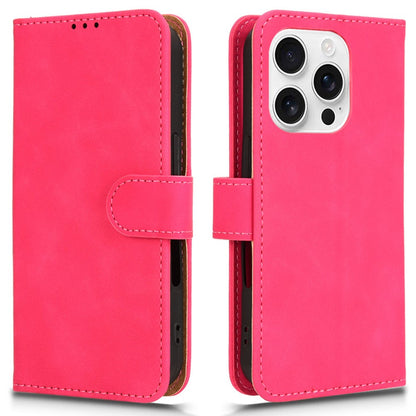 For iPhone 16 Pro Max Leather Case Skin-Feel Anti-Drop Wallet Flip Phone Cover