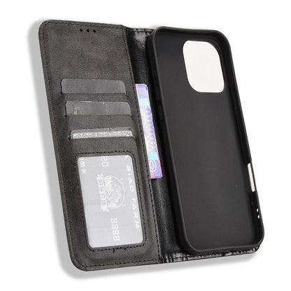 For iPhone 16 Pro Max Leather Case Wallet Stand Retro Texture Phone Cover