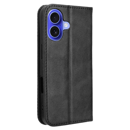 For iPhone 16 Leather Case Wallet Stand Retro Texture Phone Cover