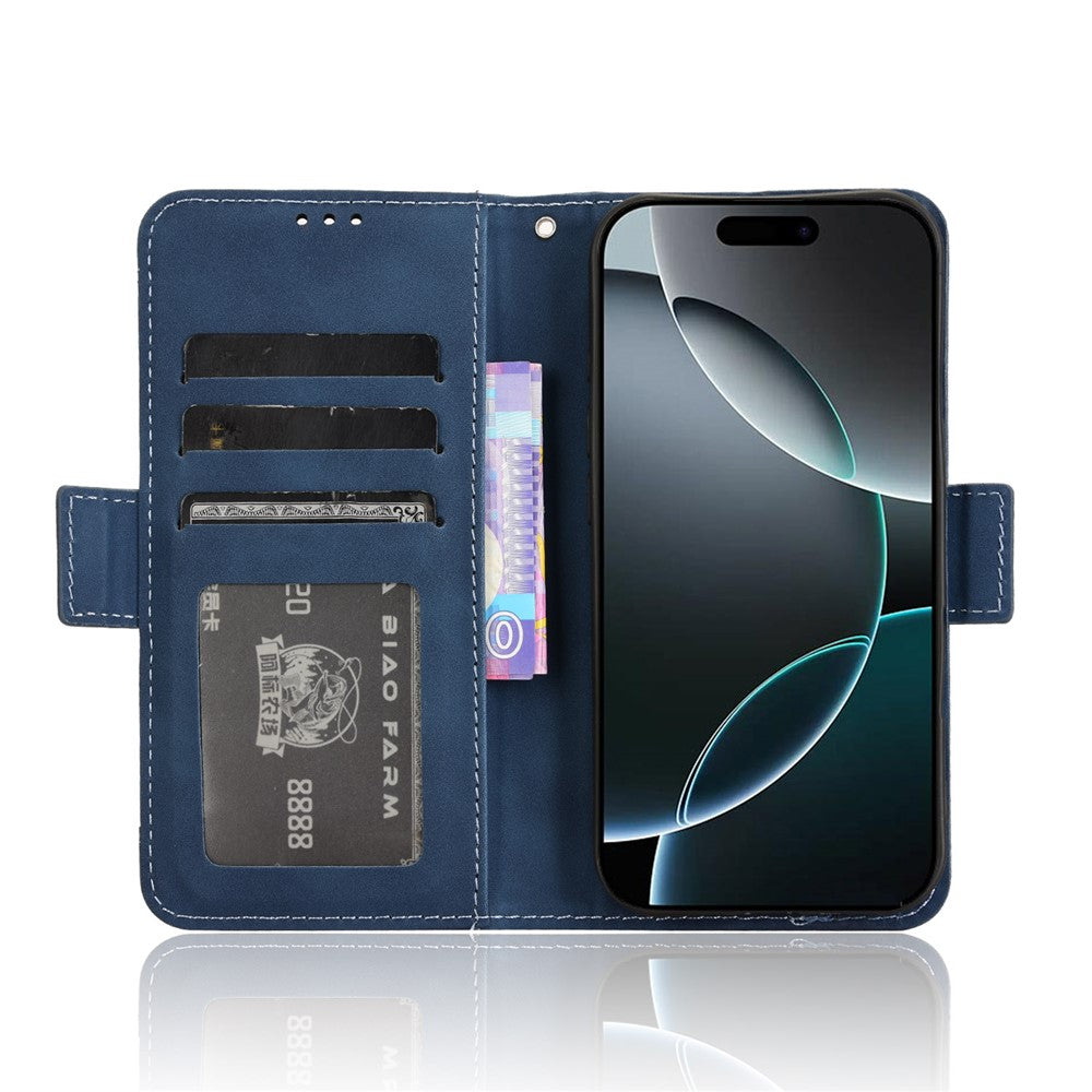 For iPhone 16 Pro Max Leather Case Phone Wallet Cover with Multiple Card Slots