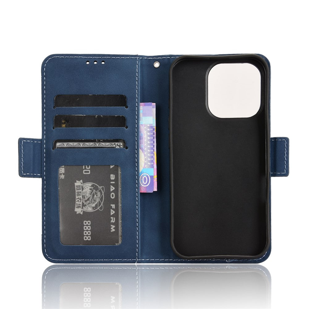 For iPhone 16 Pro Max Leather Case Phone Wallet Cover with Multiple Card Slots