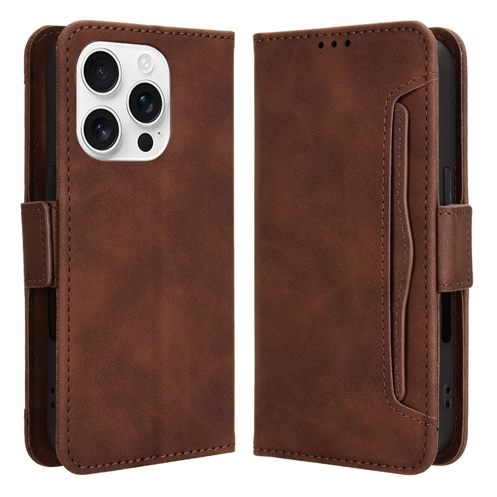 For iPhone 16 Pro Max Leather Case Phone Wallet Cover with Multiple Card Slots