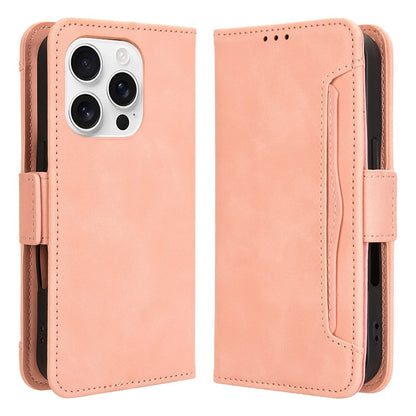 For iPhone 16 Pro Max Leather Case Phone Wallet Cover with Multiple Card Slots