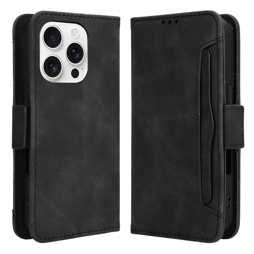 For iPhone 16 Pro Max Leather Case Phone Wallet Cover with Multiple Card Slots