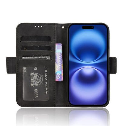 For iPhone 16 Leather Case Phone Wallet Cover with Multiple Card Slots