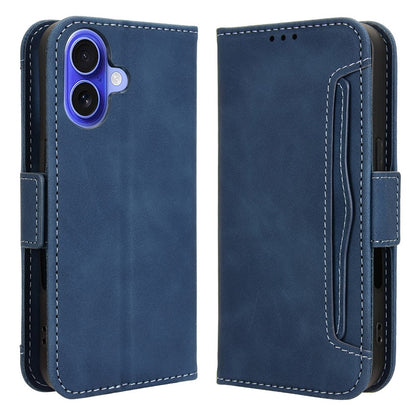 For iPhone 16 Leather Case Phone Wallet Cover with Multiple Card Slots