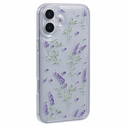 For iPhone 16 Case TPU Flower Printing Pattern Air Cushion Design Protective Cover