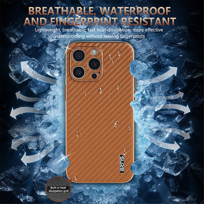 AZNS For iPhone 14 Pro Case Electroplating Carbon Fiber Texture PU+TPU Phone Cover