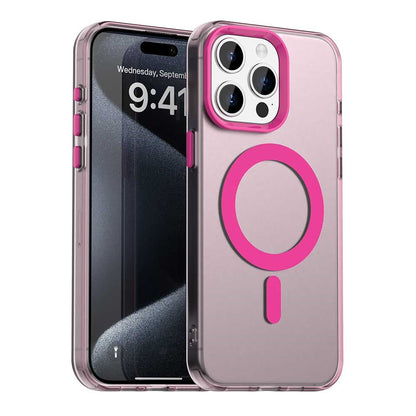 Candy Series For iPhone 15 Pro Max Case Compatible with MagSafe PC+TPU+PET Anti-Drop Phone Cover