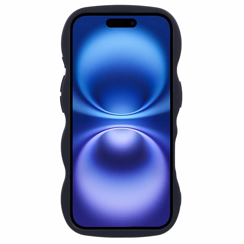 XL Series For iPhone 16 Case TPU Protective Phone Cover Unique Curly Wave Frame