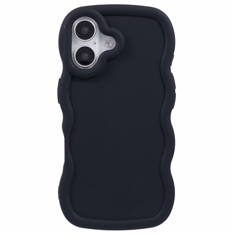 XL Series For iPhone 16 Case TPU Protective Phone Cover Unique Curly Wave Frame