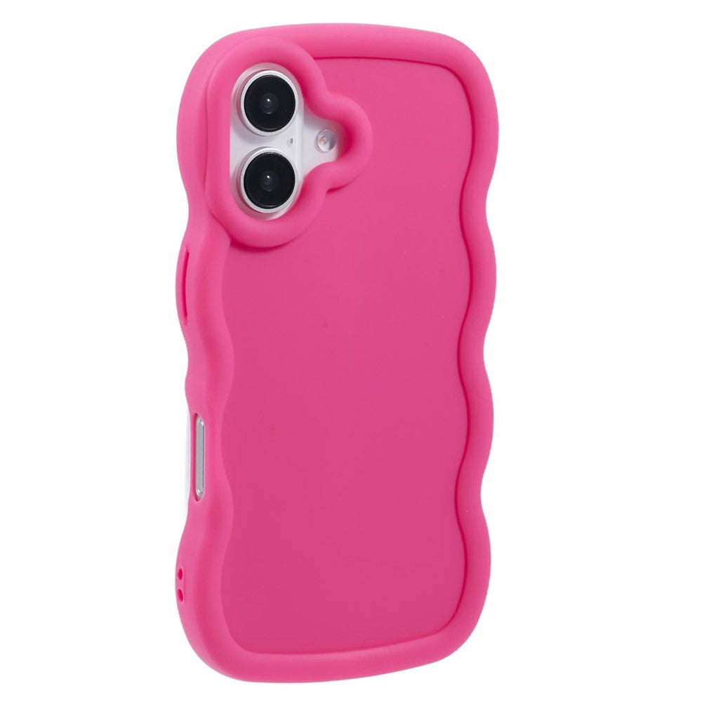 XL Series For iPhone 16 Case TPU Protective Phone Cover Unique Curly Wave Frame
