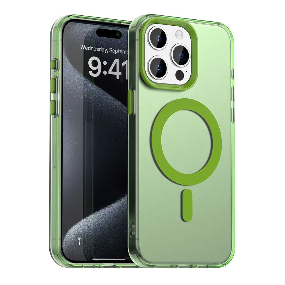Candy Series For iPhone 15 Pro Case Compatible with MagSafe PC+TPU+PET Anti-Drop Phone Cover