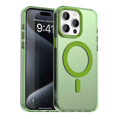 Candy Series For iPhone 15 Pro Case Compatible with MagSafe PC+TPU+PET Anti-Drop Phone Cover