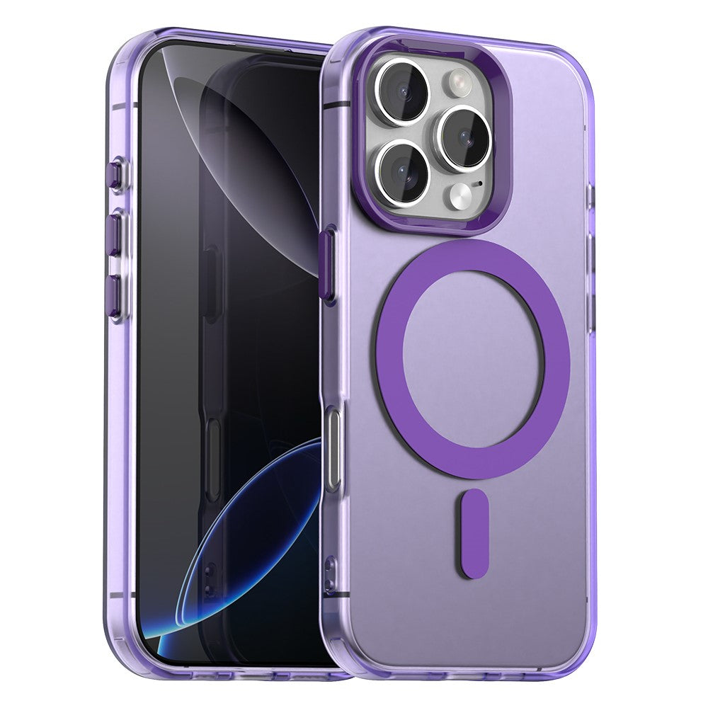 Candy Series For iPhone 16 Pro Case Compatible with MagSafe PC+TPU+PET Anti-Drop Phone Cover