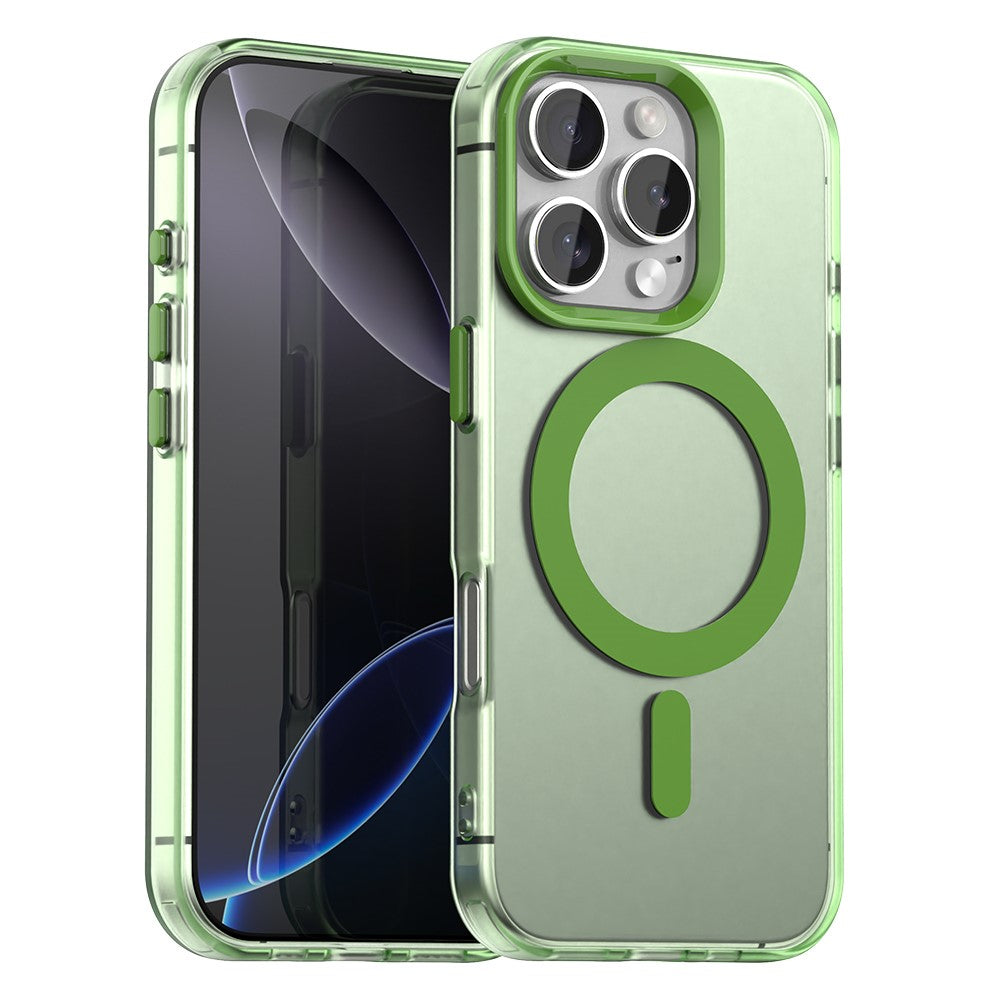 Candy Series For iPhone 16 Pro Max Case Compatible with MagSafe PC+TPU+PET Anti-Drop Phone Cover