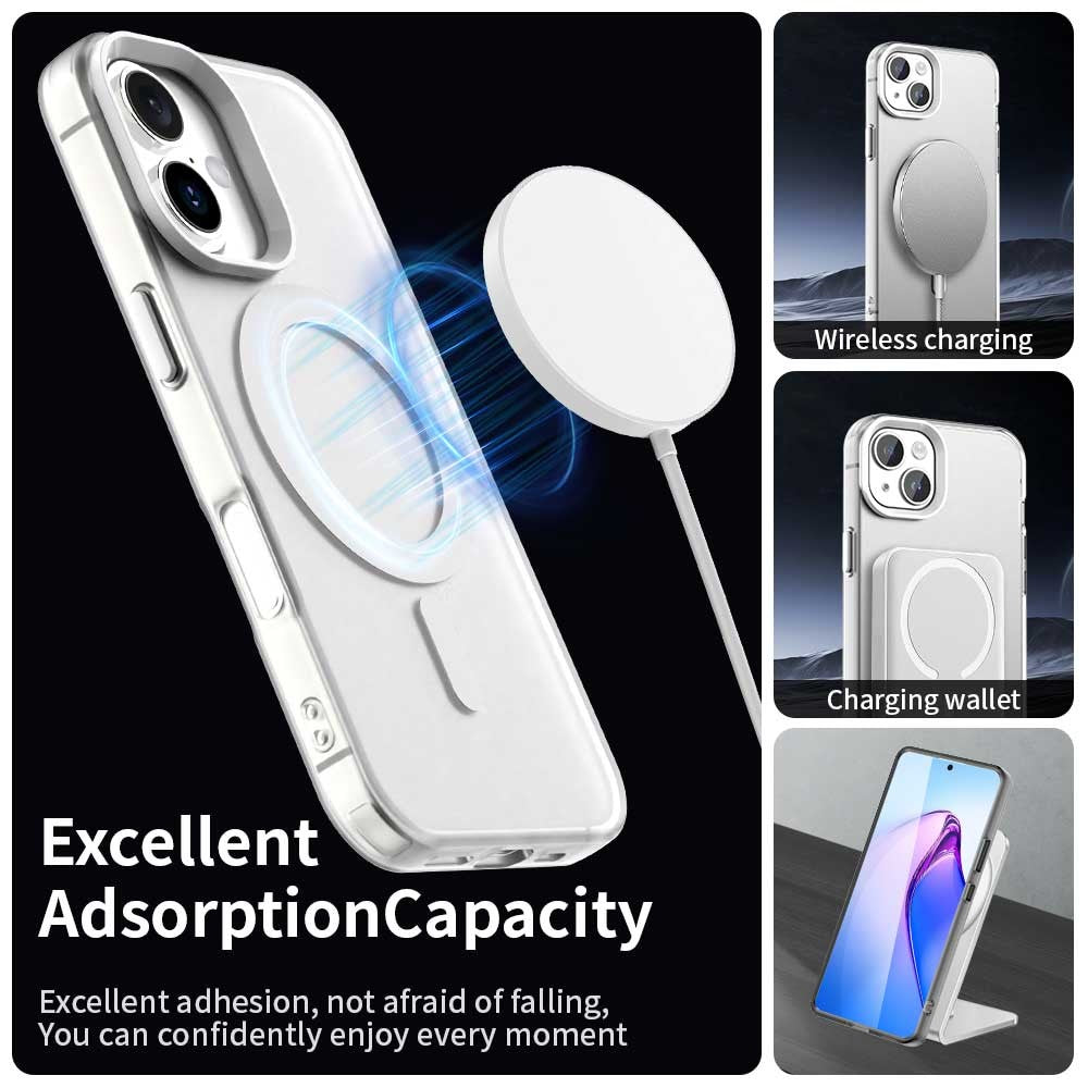 Candy Series For iPhone 16 Case Compatible with MagSafe PC+TPU+PET Anti-Drop Phone Cover