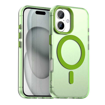 Candy Series For iPhone 16 Case Compatible with MagSafe PC+TPU+PET Anti-Drop Phone Cover