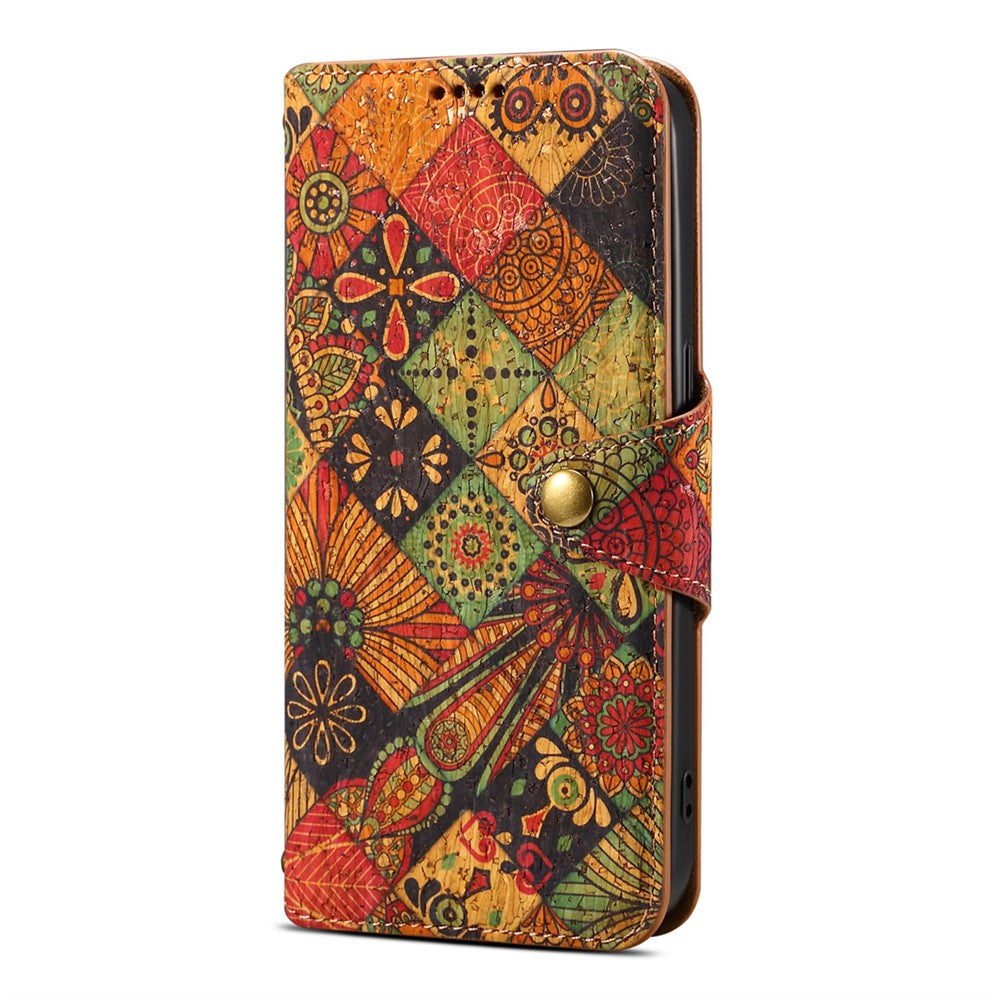 For iPhone 16 Case Flower Printing Stand PU Leather Protective Phone Cover
