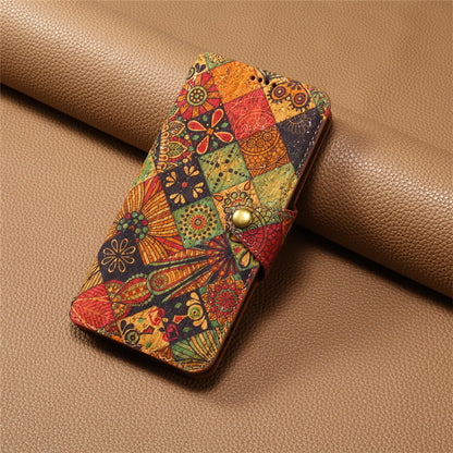 For iPhone 16 Case Flower Printing Stand PU Leather Protective Phone Cover