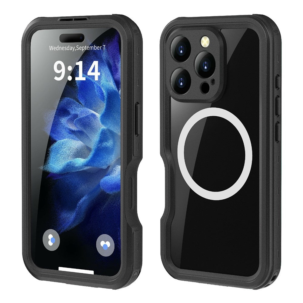 REDPEPPER D-UP Series For iPhone 16 Pro Case IP68 Waterproof Clear Back Panel Phone Cover Compatible with MagSafe