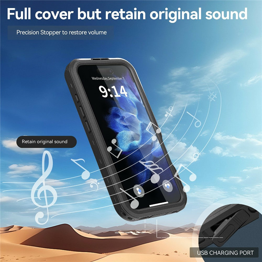 REDPEPPER D-UP Series For iPhone 16 Pro Case IP68 Waterproof Clear Back Panel Phone Cover Compatible with MagSafe