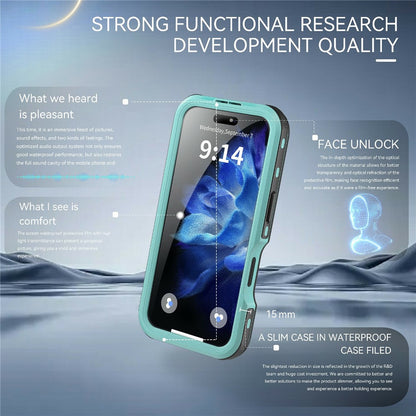 REDPEPPER D-UP Series For iPhone 16 Case IP68 Waterproof Clear Back Panel Phone Cover Compatible with MagSafe