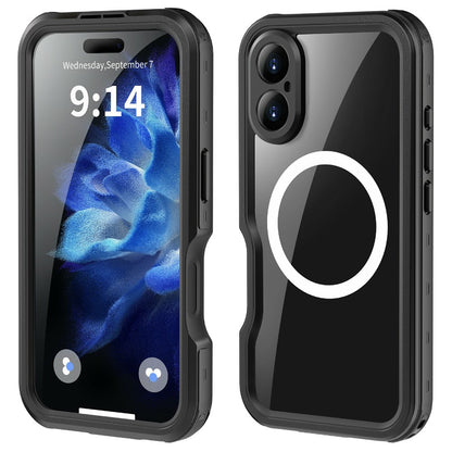 REDPEPPER D-UP Series For iPhone 16 Case IP68 Waterproof Clear Back Panel Phone Cover Compatible with MagSafe