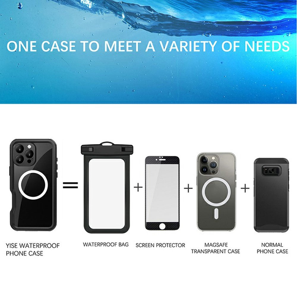 REDPEPPER D-UP Series For iPhone 16 Pro Max Case IP68 Waterproof Clear Back Panel Phone Cover Compatible with MagSafe