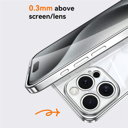 SULADA For iPhone 14 Pro Case Electroplating Ultra Clear Soft TPU Phone Cover with PU Wrist Strap