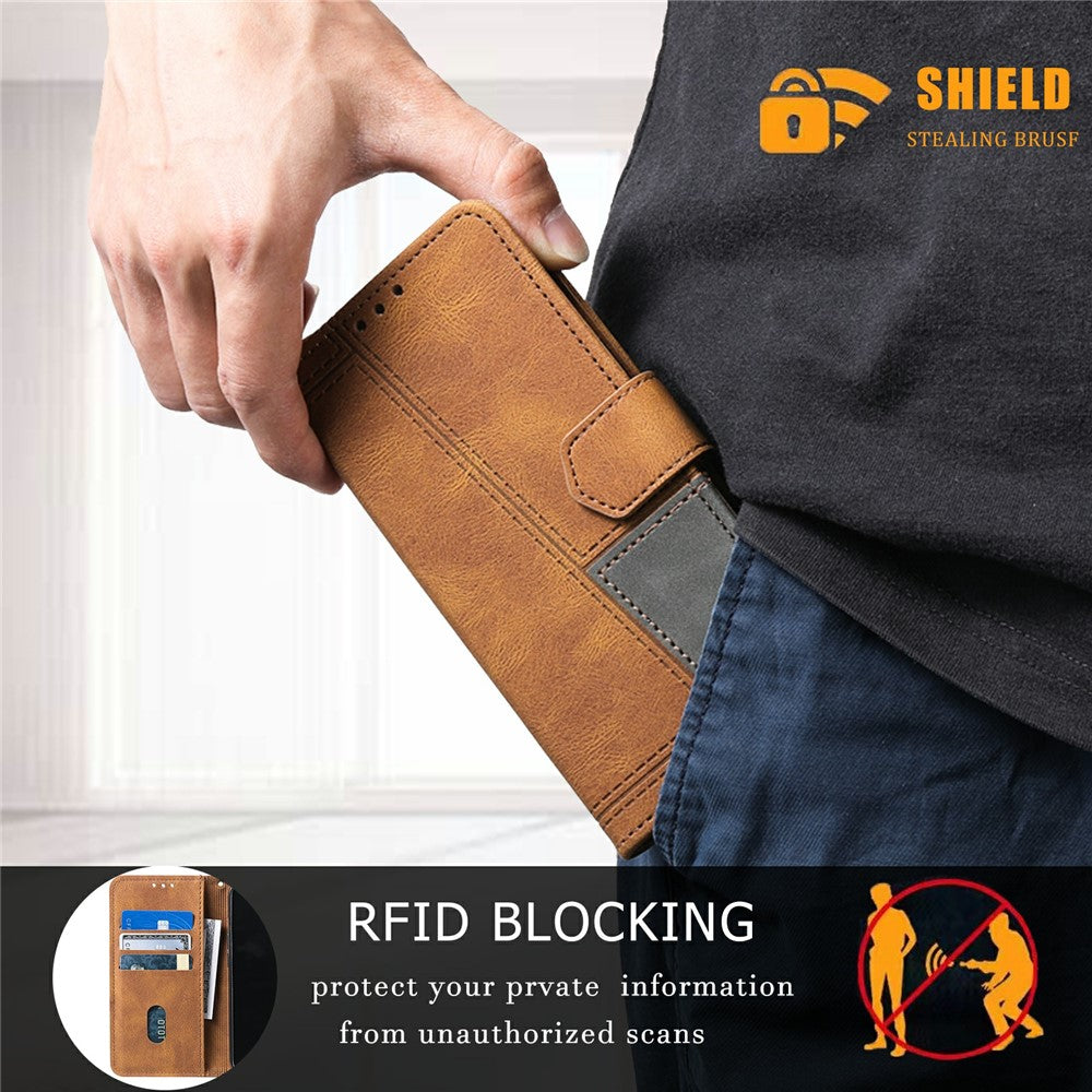 TTUDRCH Style 004 For Samsung Galaxy S25 Ultra Leather Case RFID Blocking Wallet Stand Phone Cover with Strap