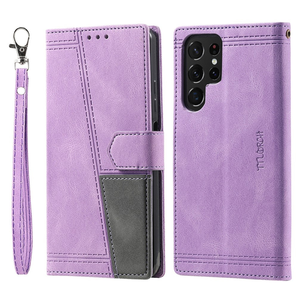 TTUDRCH Style 004 For Samsung Galaxy S25 Ultra Leather Case RFID Blocking Wallet Stand Phone Cover with Strap