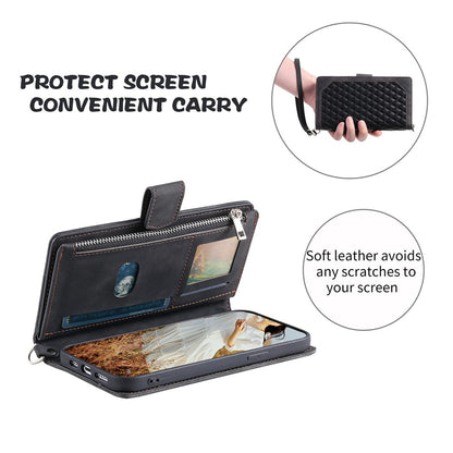 Style 005 For Samsung Galaxy S25 Ultra Wallet Case Rhombus Stitching Line PU Leather Phone Cover