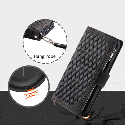 Style 005 For Samsung Galaxy S25 Ultra Wallet Case Rhombus Stitching Line PU Leather Phone Cover