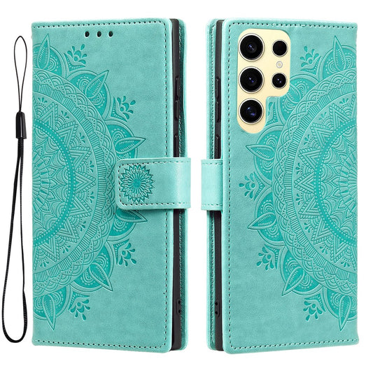 For Samsung Galaxy S25 Ultra Case Imprinted Totem PU Leather Wallet Stand Phone Cover