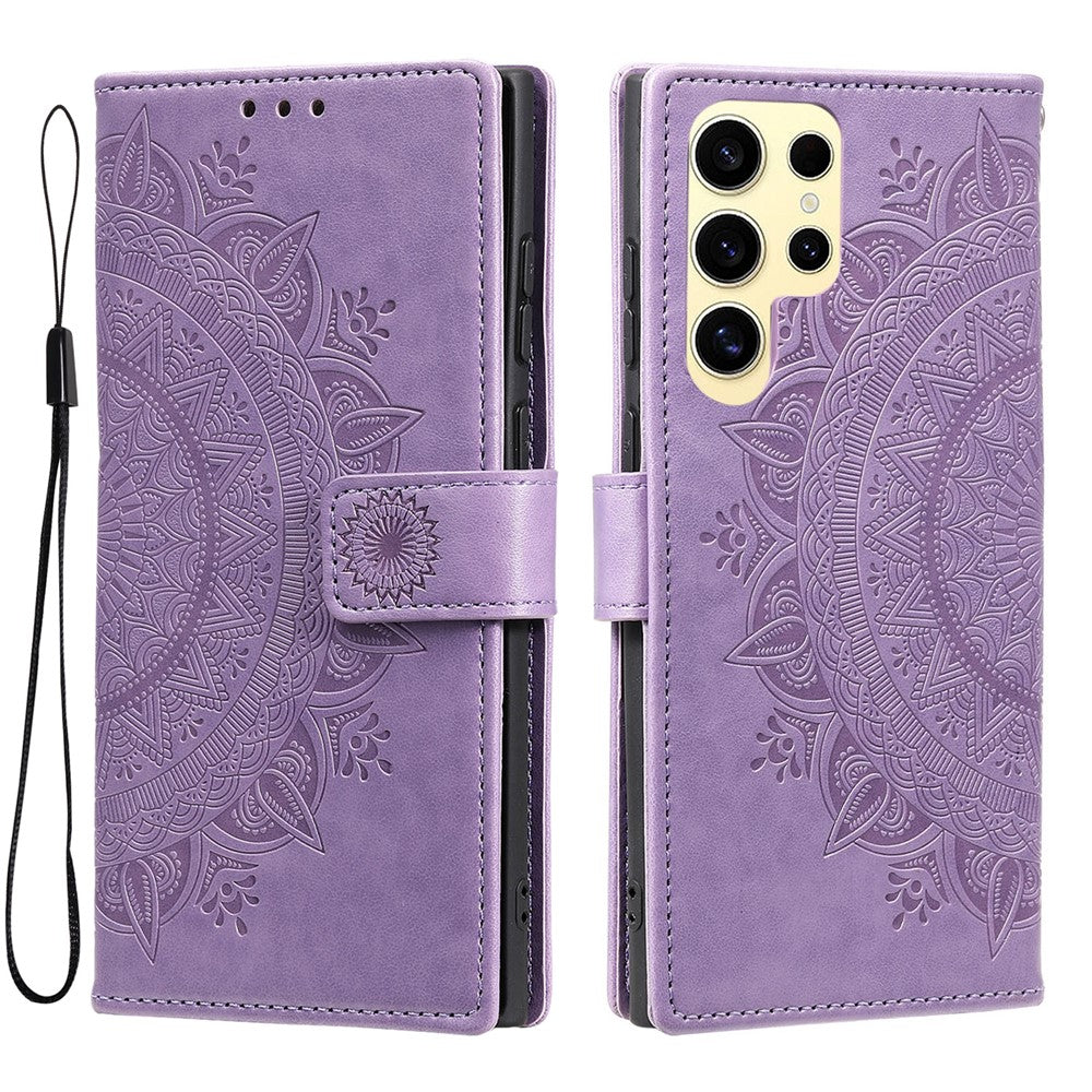 For Samsung Galaxy S25 Ultra Case Imprinted Totem PU Leather Wallet Stand Phone Cover