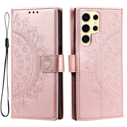 For Samsung Galaxy S25 Ultra Case Imprinted Totem PU Leather Wallet Stand Phone Cover