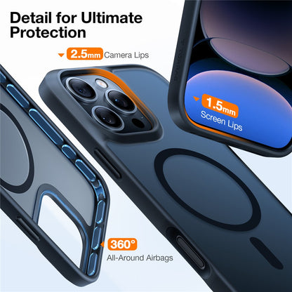 TORRAS Guardian-Mag Series For iPhone 16 Pro Case Compatible with MagSafe Skin-Touch Matte PC+TPU Phone Cover
