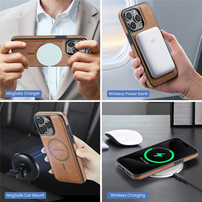 MAGKING K2 Series For iPhone 14 Pro Case Compatible with MagSafe PC+TPU+PU Leather RFID Blocking Phone Cover with Wallet