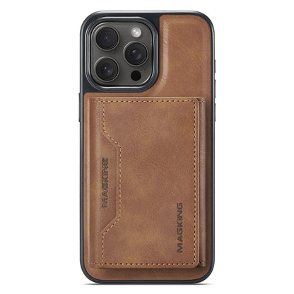 MAGKING K2 Series For iPhone 14 Pro Case Compatible with MagSafe PC+TPU+PU Leather RFID Blocking Phone Cover with Wallet