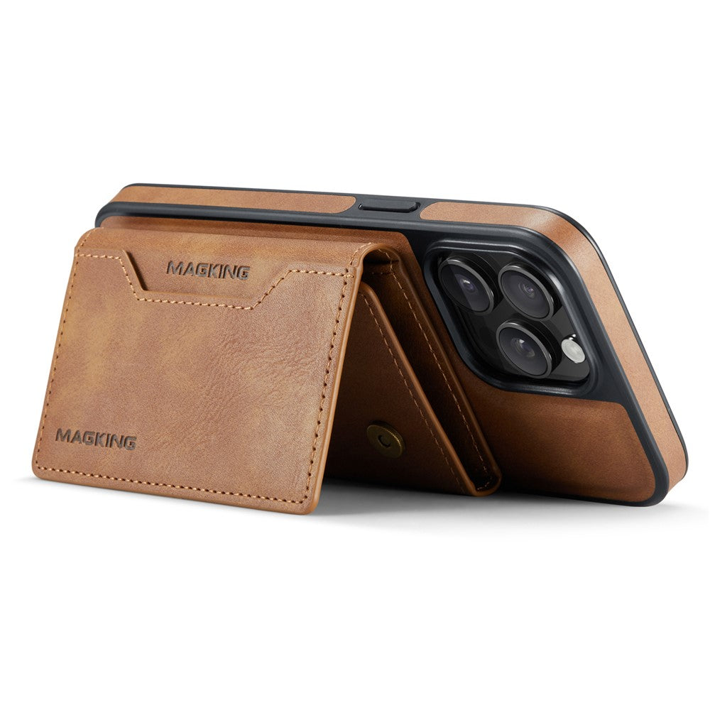 MAGKING K2 Series For iPhone 14 Pro Case Compatible with MagSafe PC+TPU+PU Leather RFID Blocking Phone Cover with Wallet
