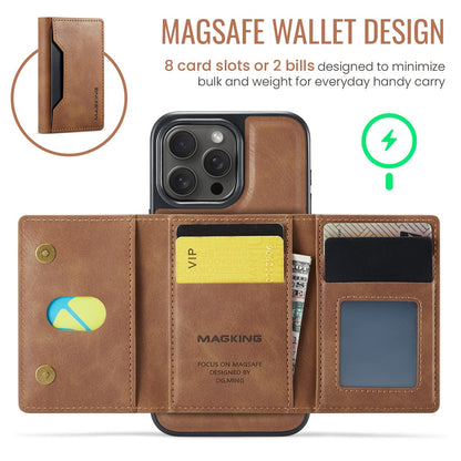 MAGKING K2 Series For iPhone 14 Pro Case Compatible with MagSafe PC+TPU+PU Leather RFID Blocking Phone Cover with Wallet