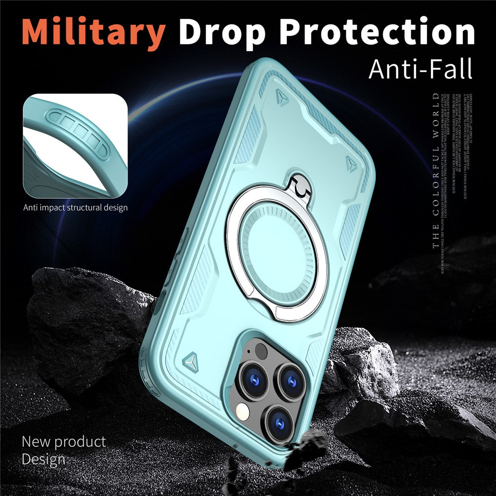 For iPhone 14 Pro Case Compatible with MagSafe Military Protection PC+TPU Kickstand Phone Cover