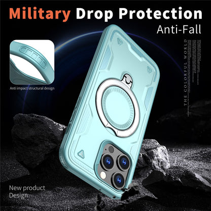For iPhone 14 Pro Case Compatible with MagSafe Military Protection PC+TPU Kickstand Phone Cover