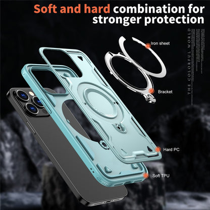 For iPhone 14 Pro Case Compatible with MagSafe Military Protection PC+TPU Kickstand Phone Cover