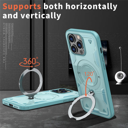 For iPhone 14 Pro Case Compatible with MagSafe Military Protection PC+TPU Kickstand Phone Cover