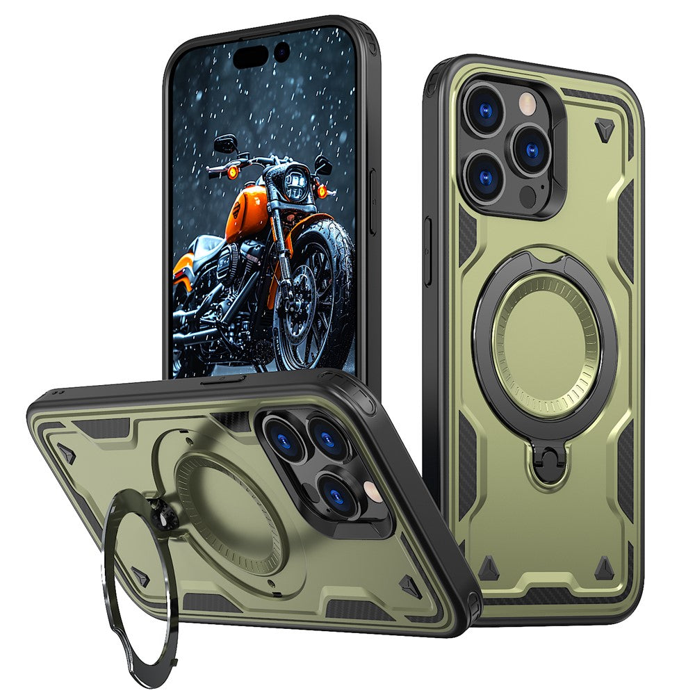 For iPhone 14 Pro Case Compatible with MagSafe Military Protection PC+TPU Kickstand Phone Cover