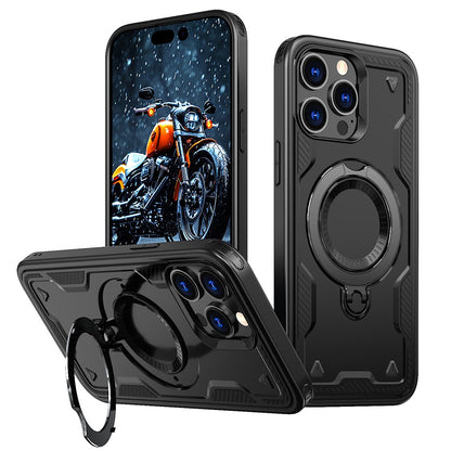 For iPhone 14 Pro Case Compatible with MagSafe Military Protection PC+TPU Kickstand Phone Cover