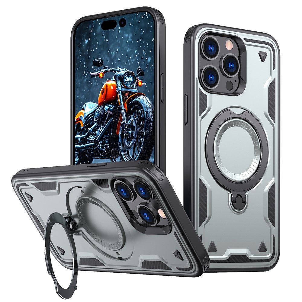 For iPhone 14 Pro Case Compatible with MagSafe Military Protection PC+TPU Kickstand Phone Cover